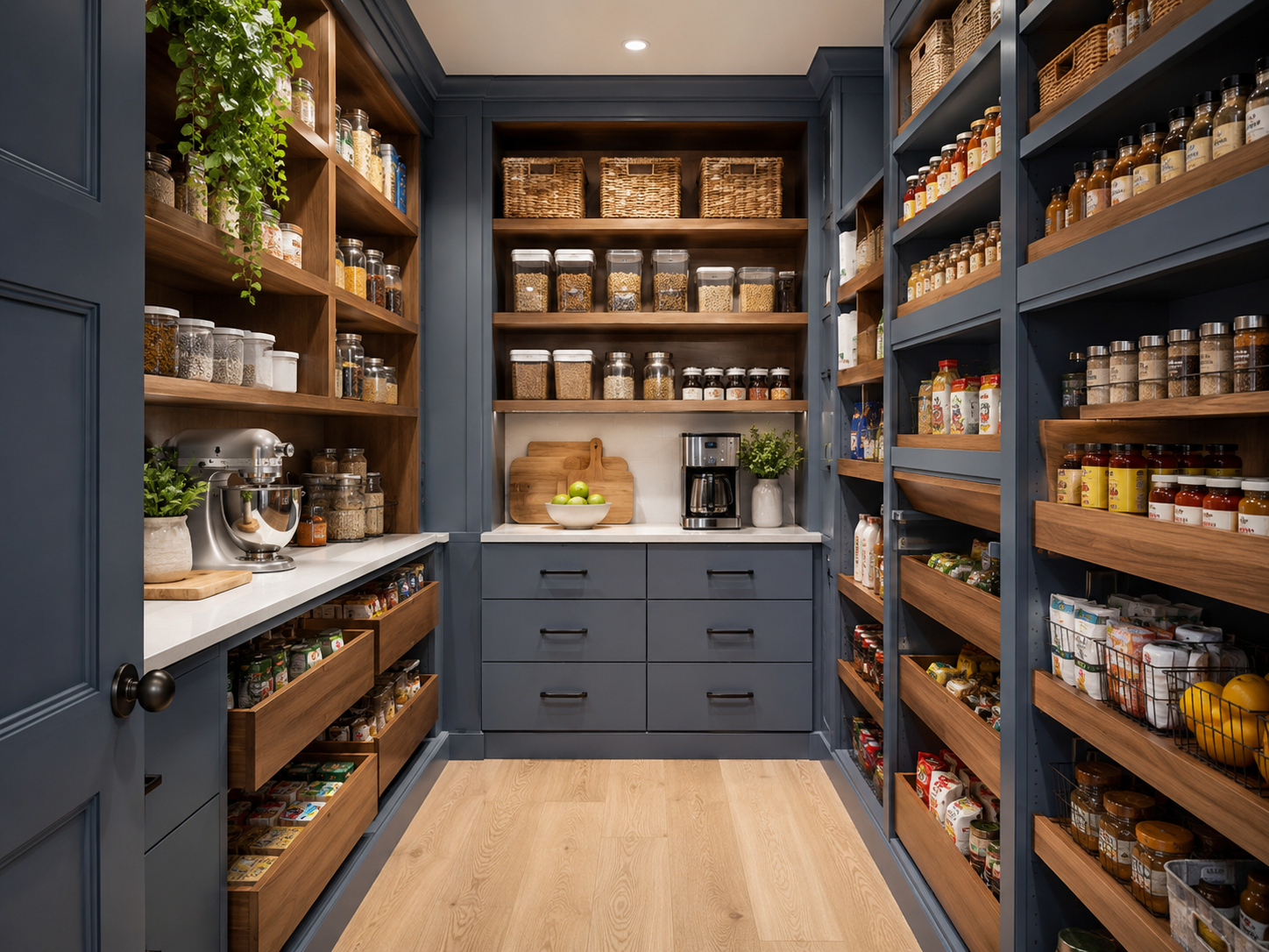 Custom pantry cabinets for an older home in Stow, Ohio by Summit Remodeling